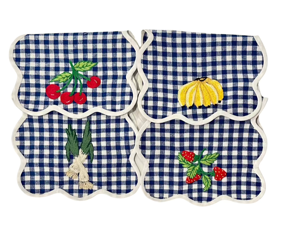 Tab - Mary Mahoney Linens - Picnic Blue Cocktail Napkins