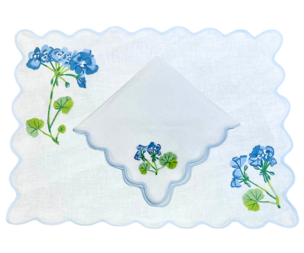 Tab - Mary Mahoney Linens - Blue Geranium