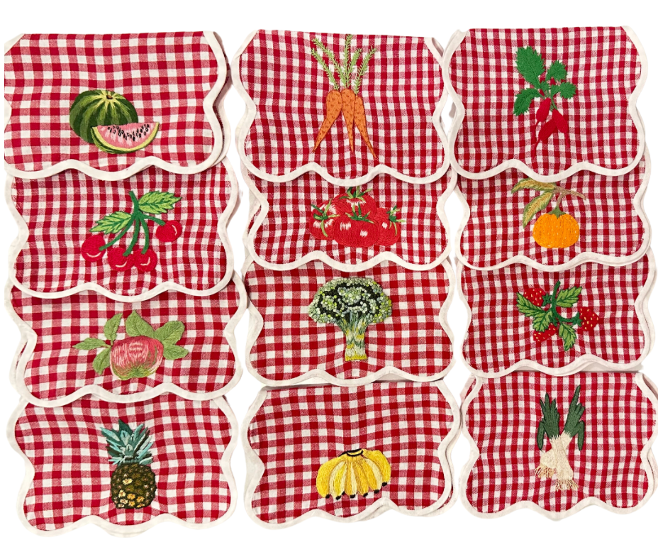 Tab - Mary Mahoney Linens - Picnic Red Cocktail Napkins