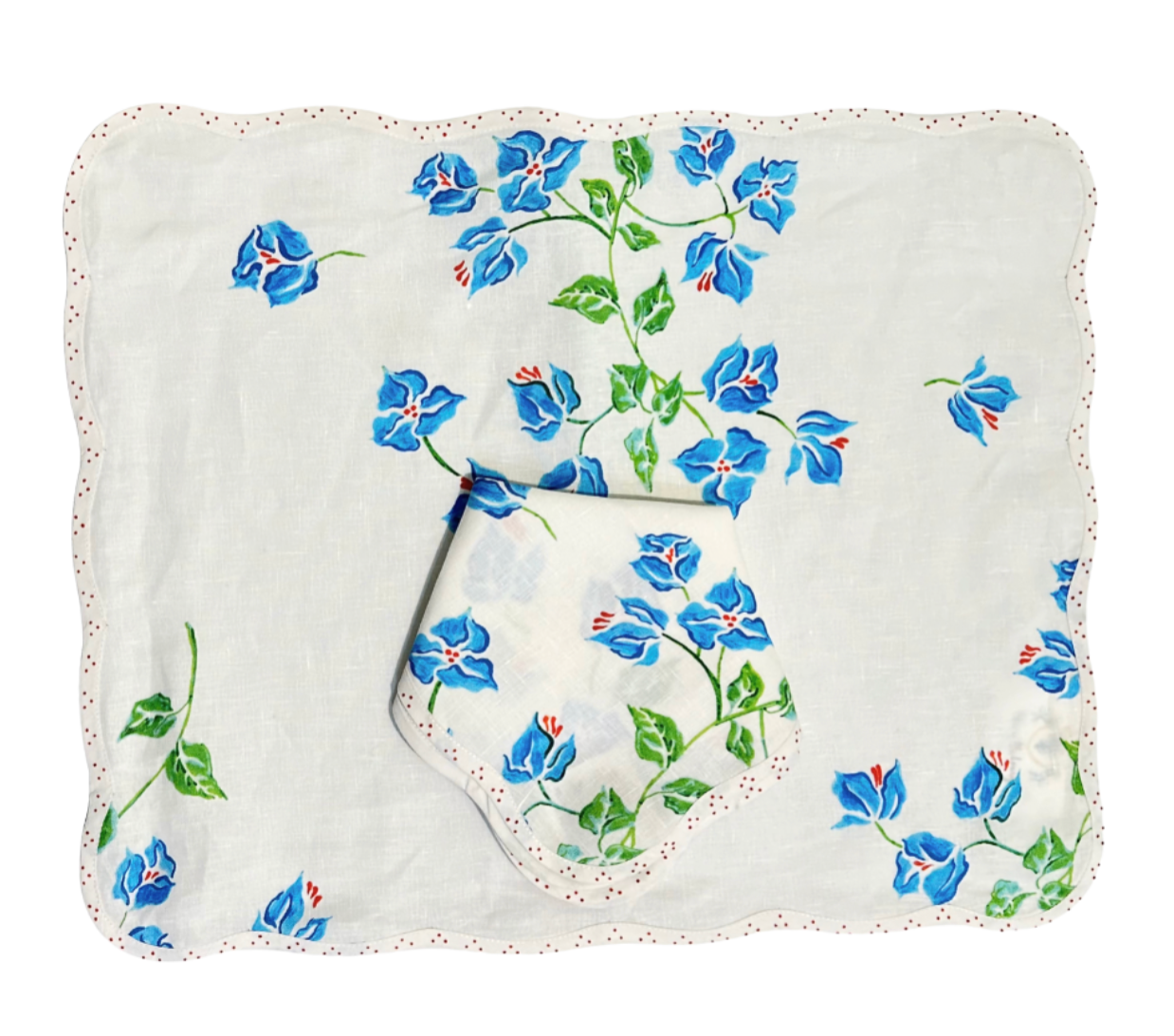Tab - Mary Mahoney Linens - Bougainvillea Aqua Print