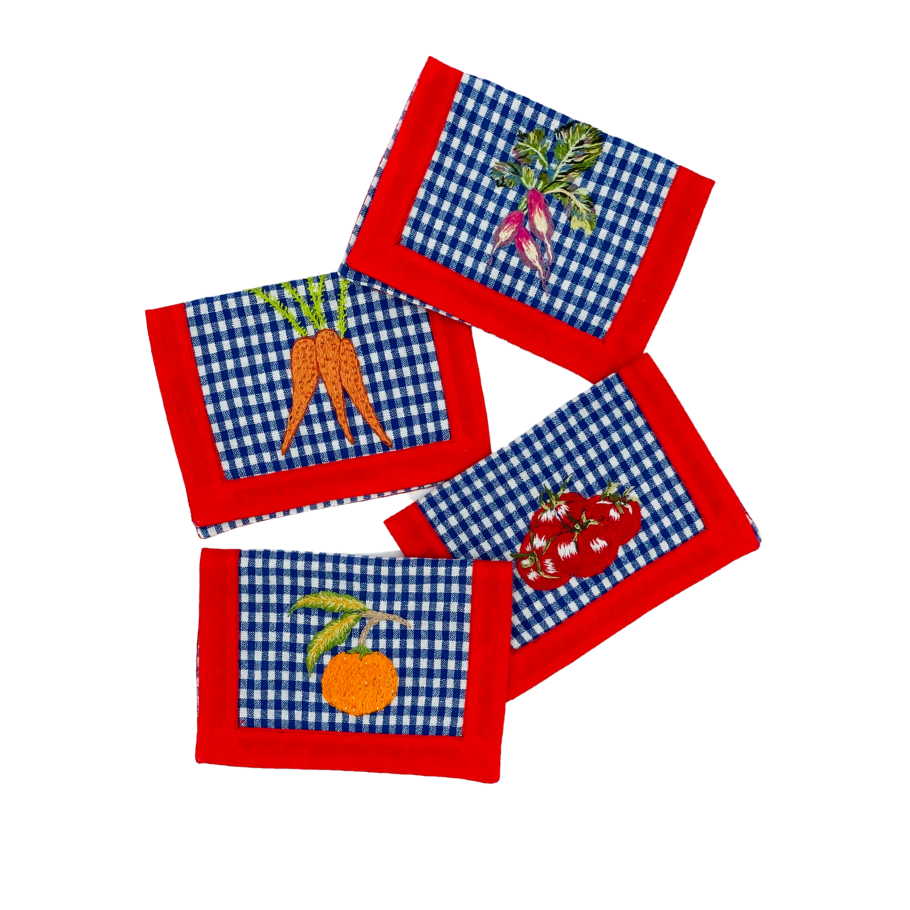 Tab - Mary Mahoney Linens - Rufus Gingham Red Border - Main