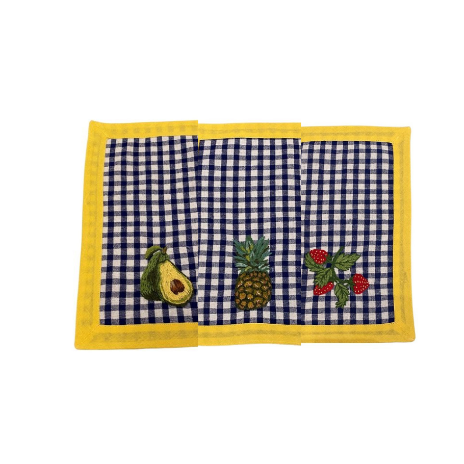 Tab - Mary Mahoney Linens - Rufus Gingham Yellow Border - Main