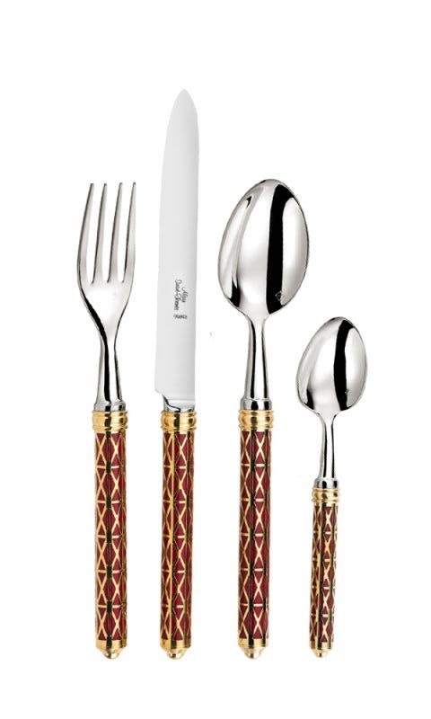 Tab - Alain Saint Joanis - Louxor Gold & Red Flatware - Main