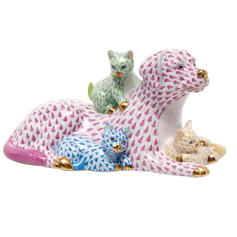 Tab - Herend - Dog with Kittens - Main