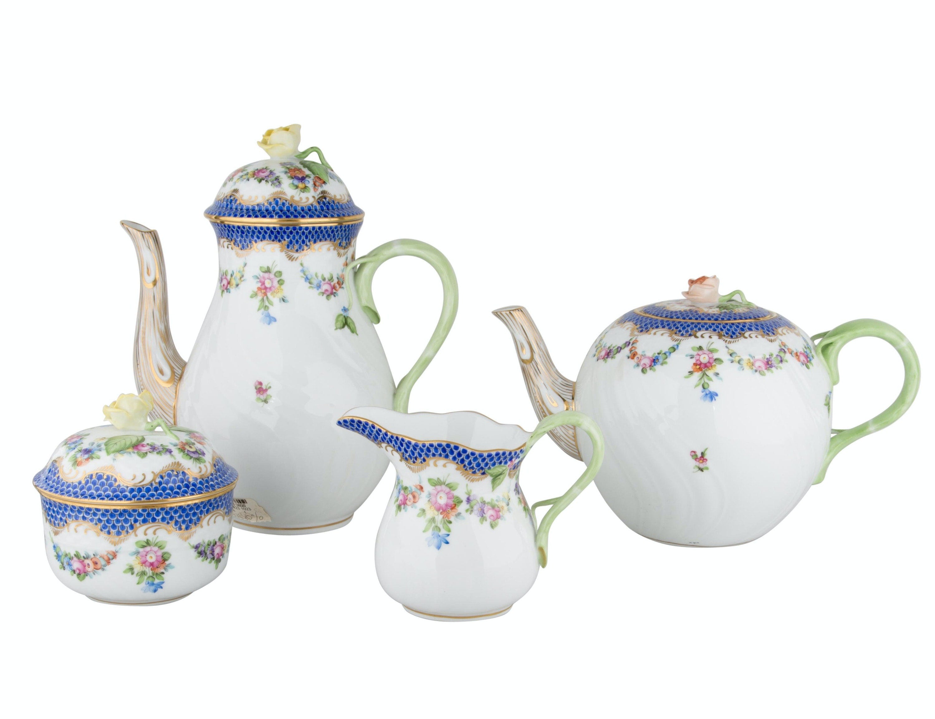 Tab - Herend - Printemps Blue Border Coffee and Tea Service - Main