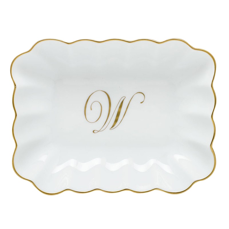 Tab - Herend - Oblong Dish with Monogram - Main