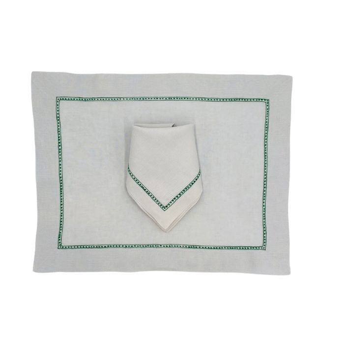Tab - Mary Mahoney Linens - Pebbles Grey &  Green - Main