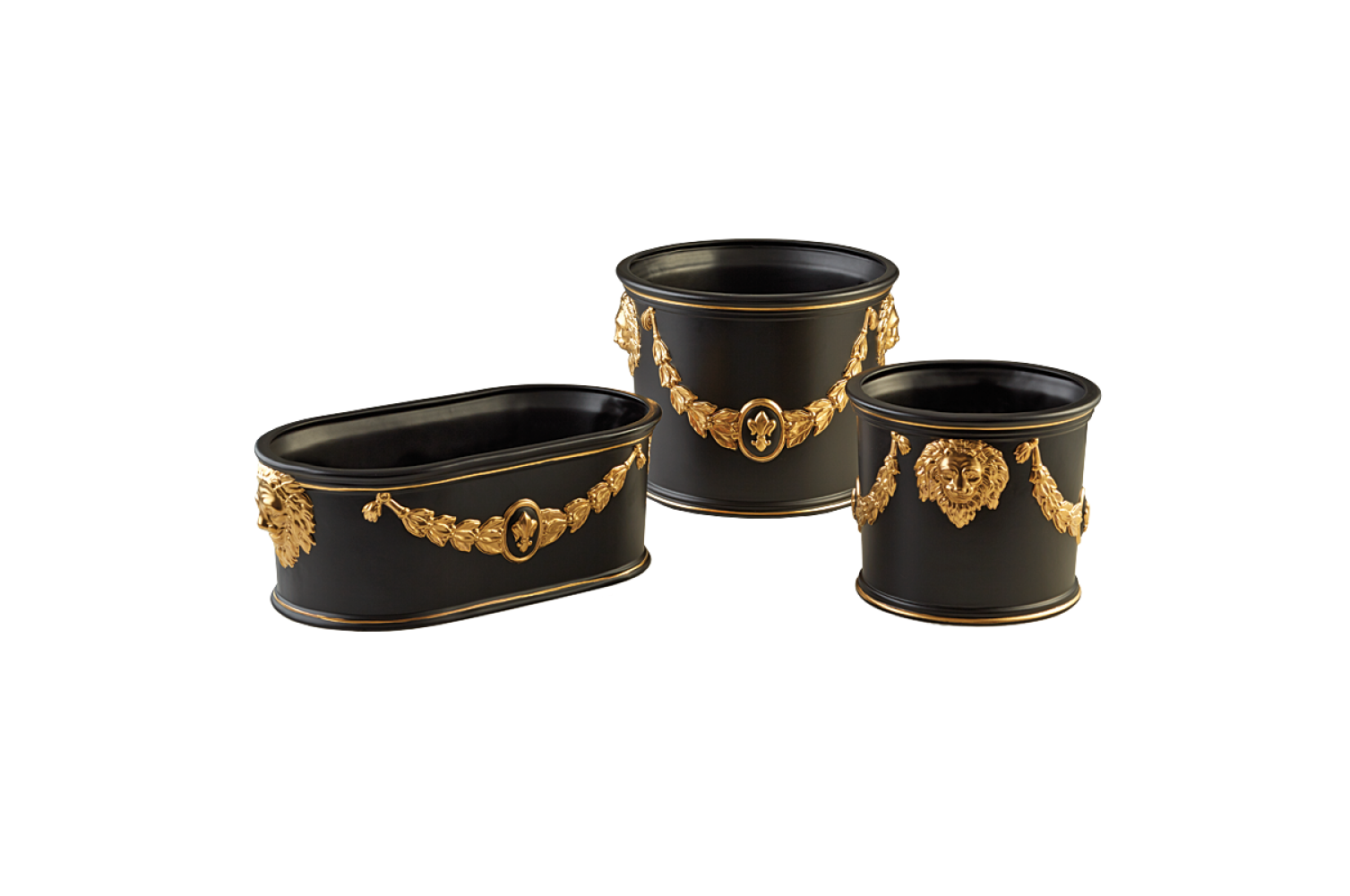 Tab - Mottahedeh - Black & Gold Cachepots by Tony Duquette - Main