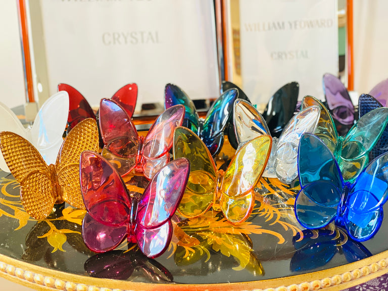 Colorful and playful the crystal butterfly figurines by Baccarat are wonderful decor pieces and gifts to add a touch of dreamy whimsy to any home