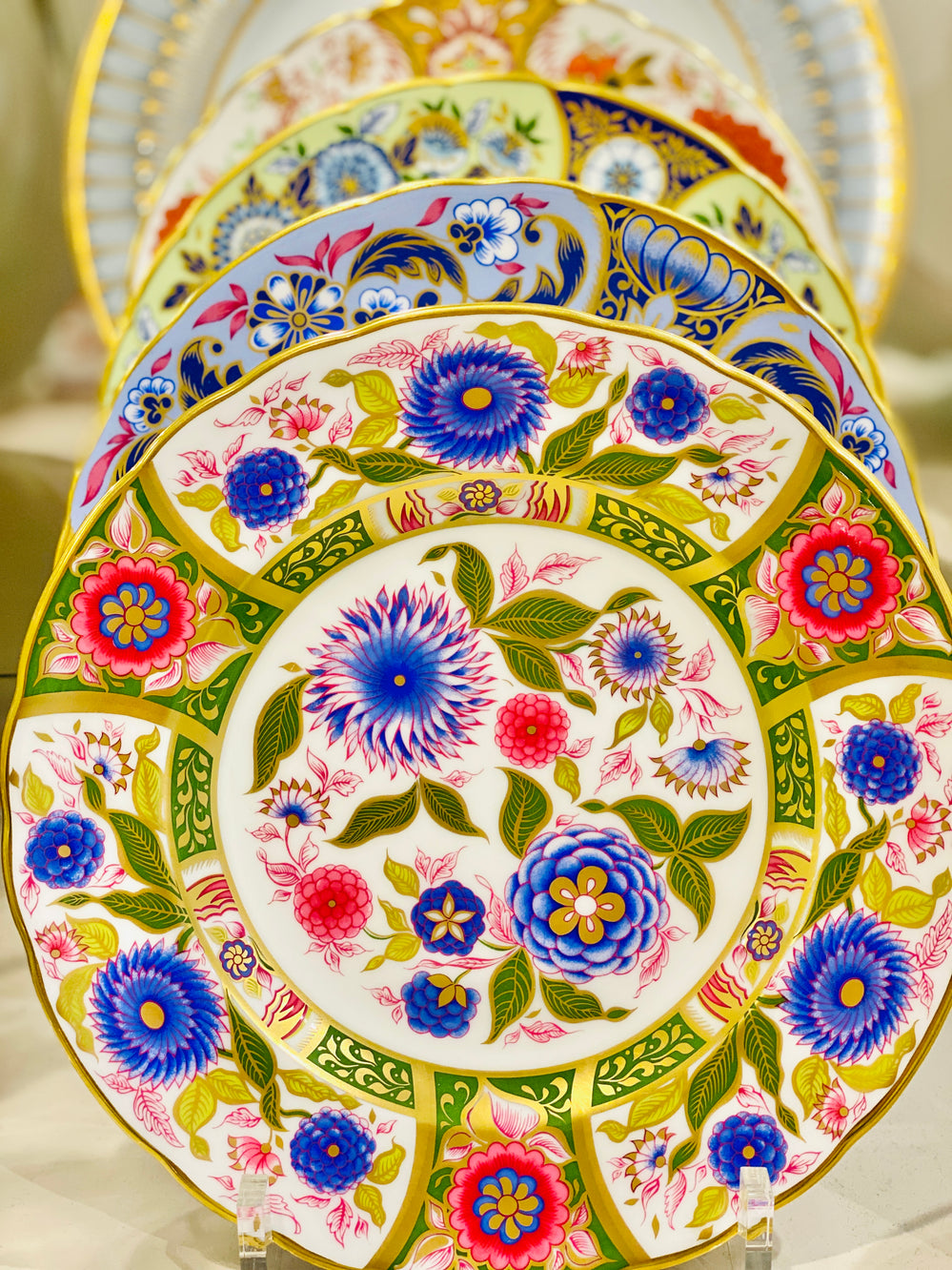 Royal Crown Derby Derby Panel Green Fluted Dessert Plate – Mary