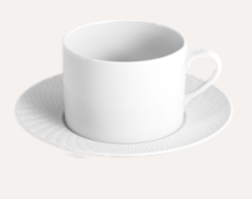 Meissen Waves Relief, No 41 bisque white Cappuccino cup & saucer, V 0,25 l  – Mary Mahoney