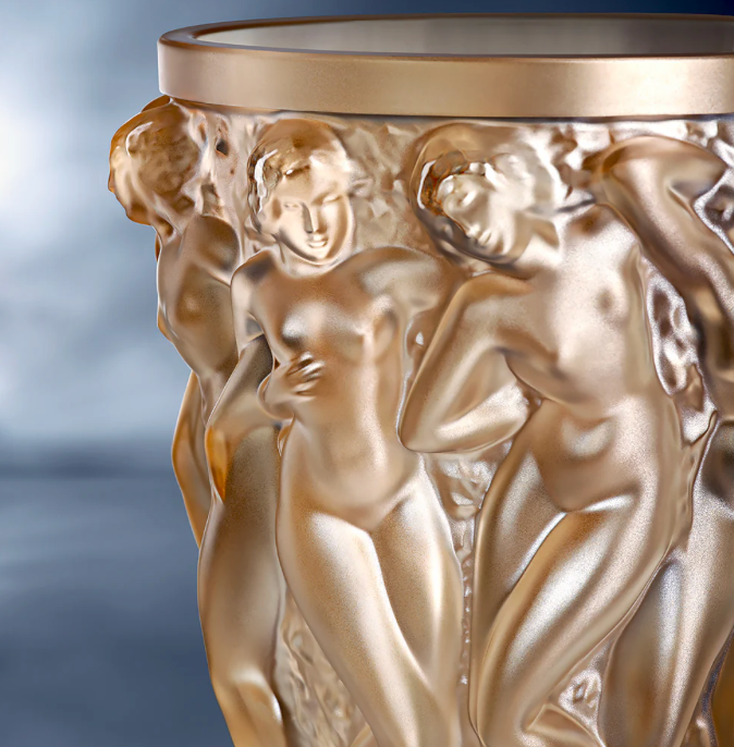 Lalique Bacchantes Vase Gold Luster – Mary Mahoney