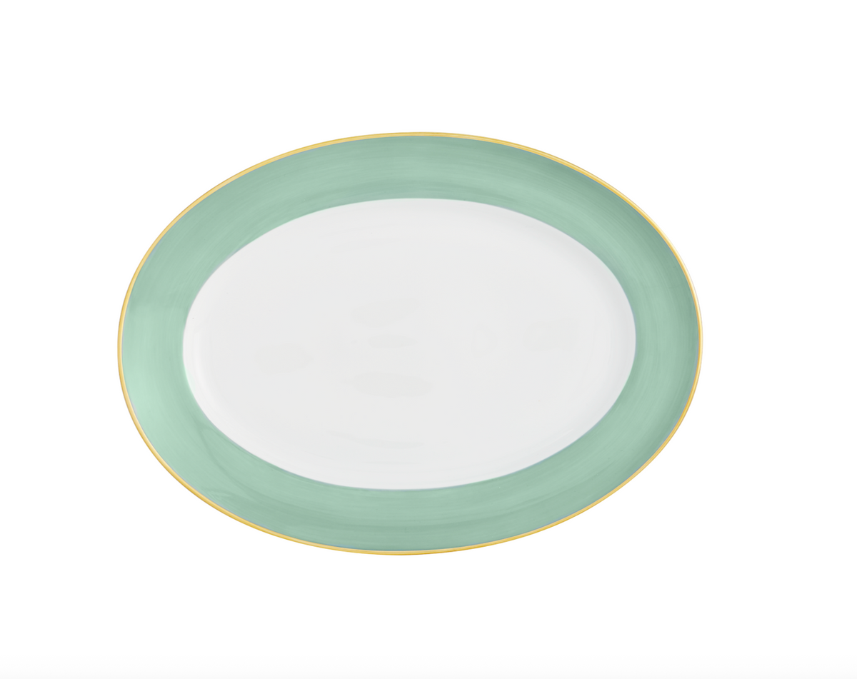 Haviland & Parlon Lexington Celadon Oval Platter Large 16in