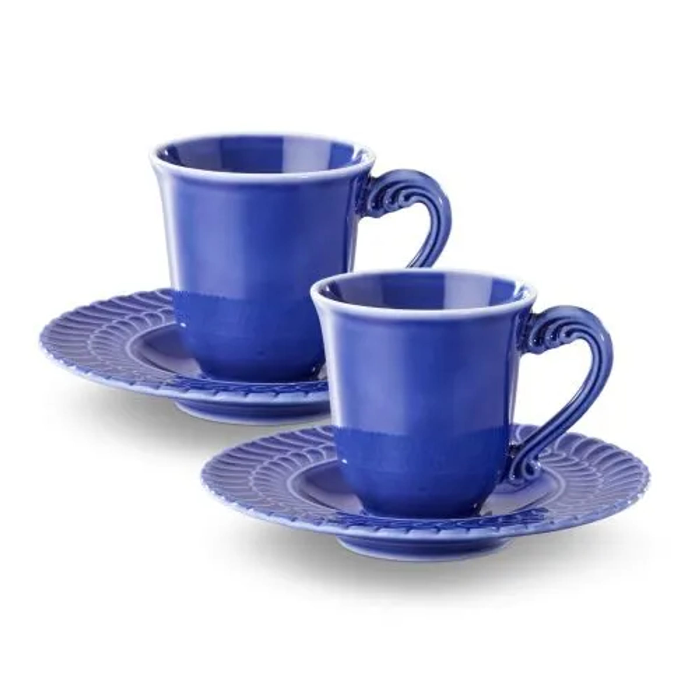 Buccellati Double Rouche Intense Blue Espresso Coffee Cup Set of 2