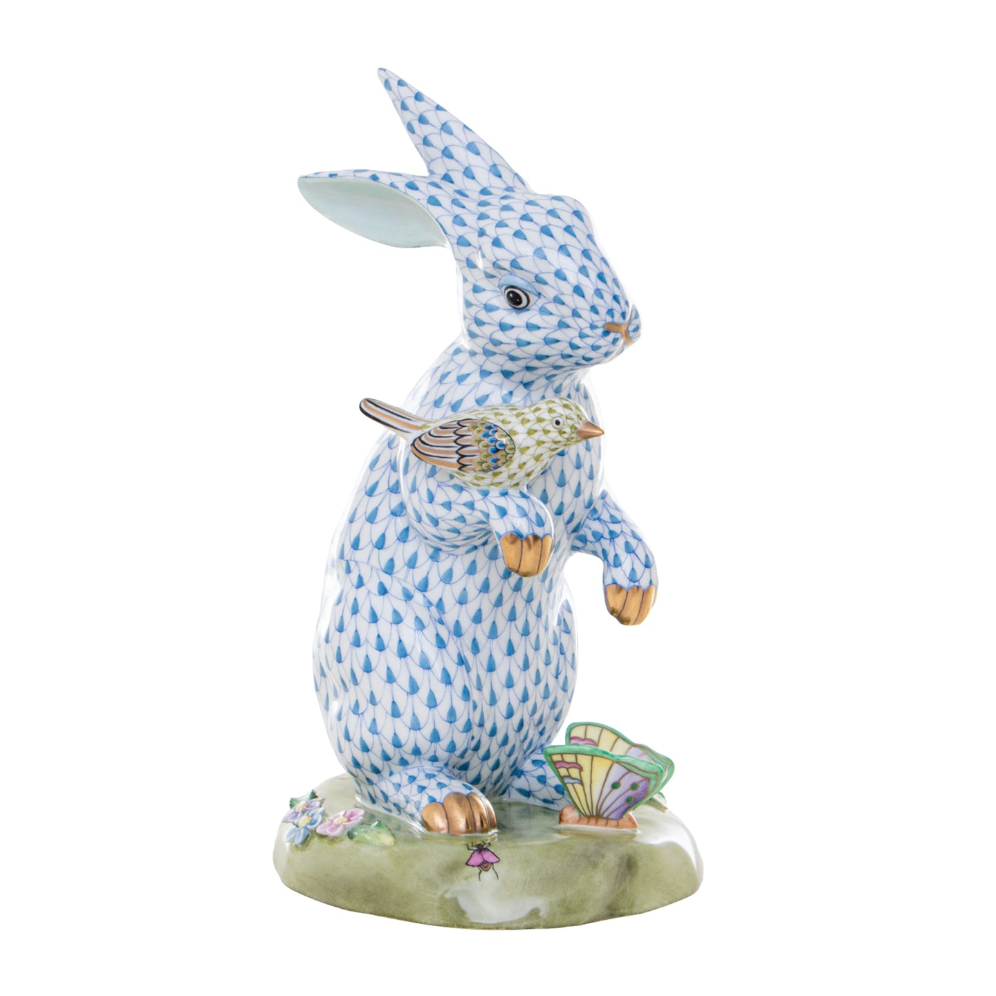 Herend ヘレンド ブルーフィッシュネット うさぎフィギュリン Herend 200 Years of Herend Anniversary Bunny Blue – Mary Mahoney