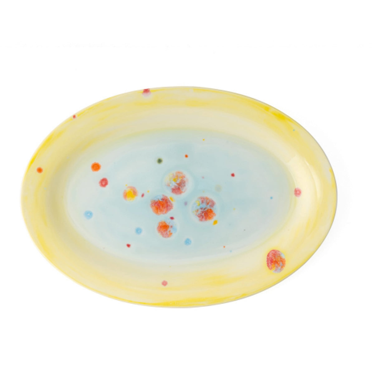 Four Seasons Summer Oval Rim Platter 31x22 Yellow