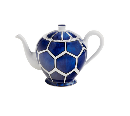 Plat à Gâteau Hermès Bleus D'Ailleurs Large 32cm - Porcelaine Bleue - Neuf