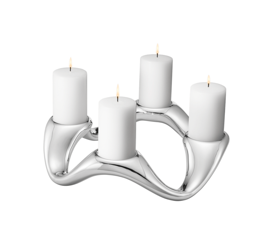 Cobra 4 Pillar Candleholder, Ss