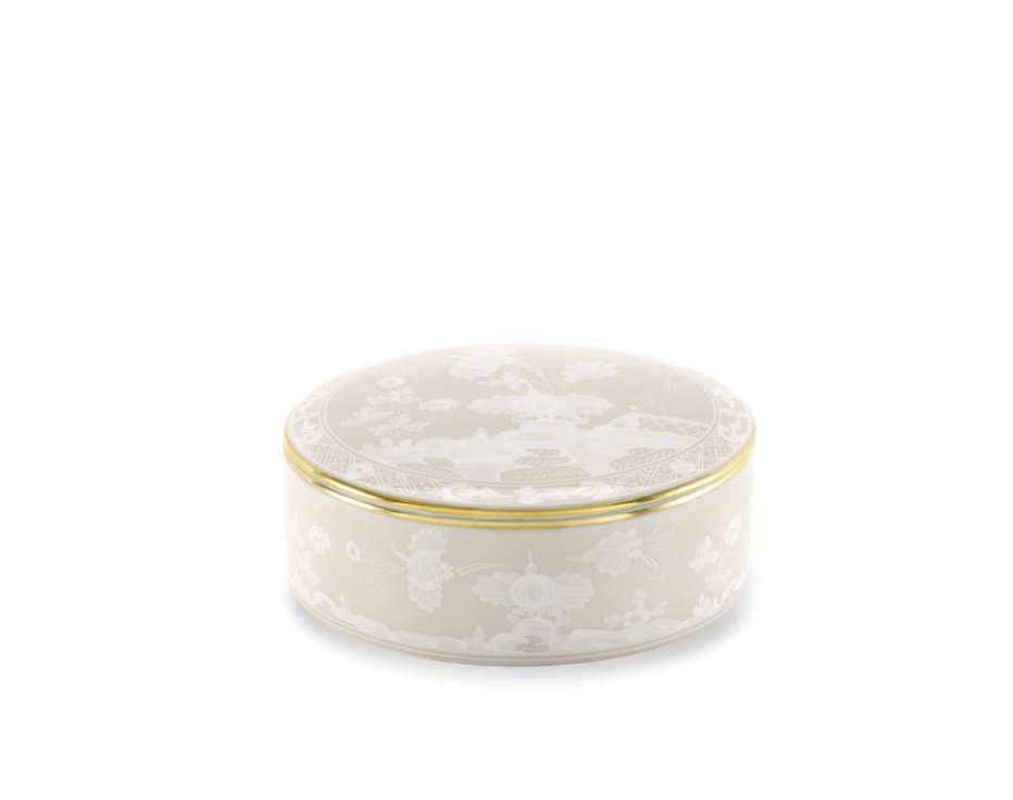 GINORI 1735 Oriente Italiano Meringa Round box with cover – Mary
