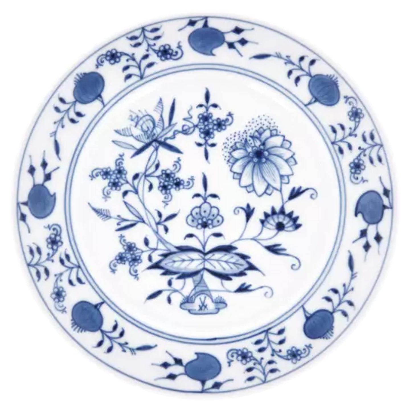 Meissen Blue Onion 41 Bread- and Butter Plate, white rim, diameter