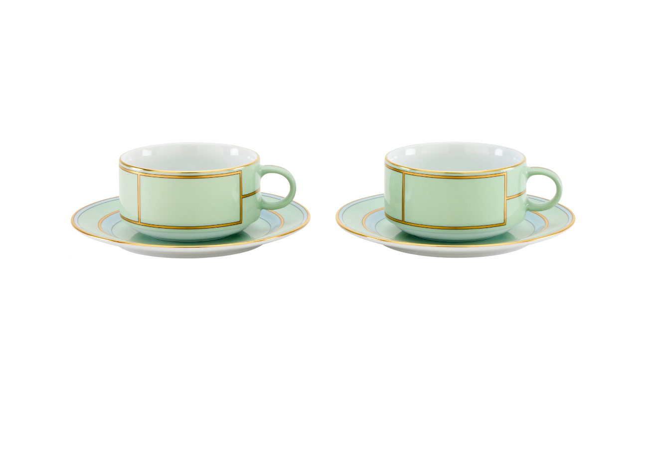GINORI 1735 Diva Verde Colonna Tea Set for 2 – Mary Mahoney