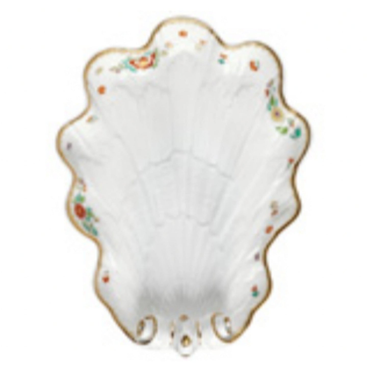 Meissen Swan Service, Oriental strewn flowers, gold rim Dish