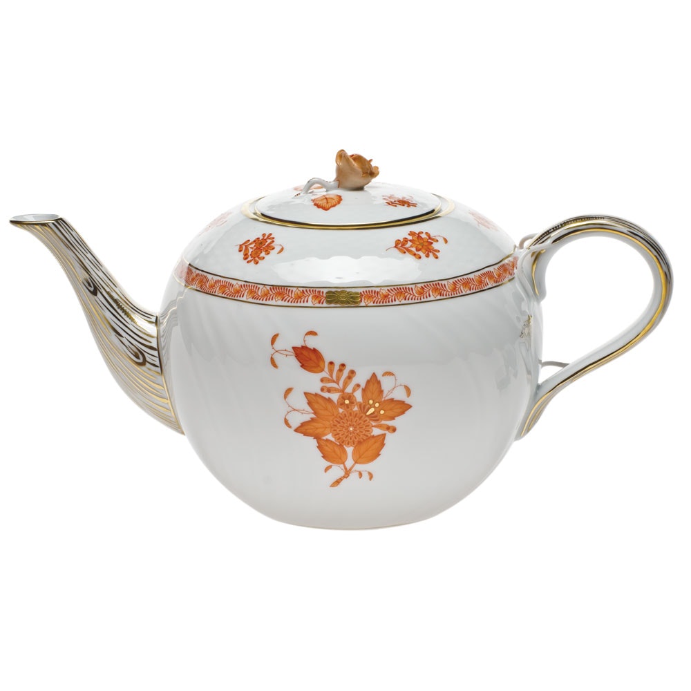 Herend Handgemalt 陶磁器 Herend Chinese Bouquet Rust Tea Pot w/ Rose – Mary Mahoney