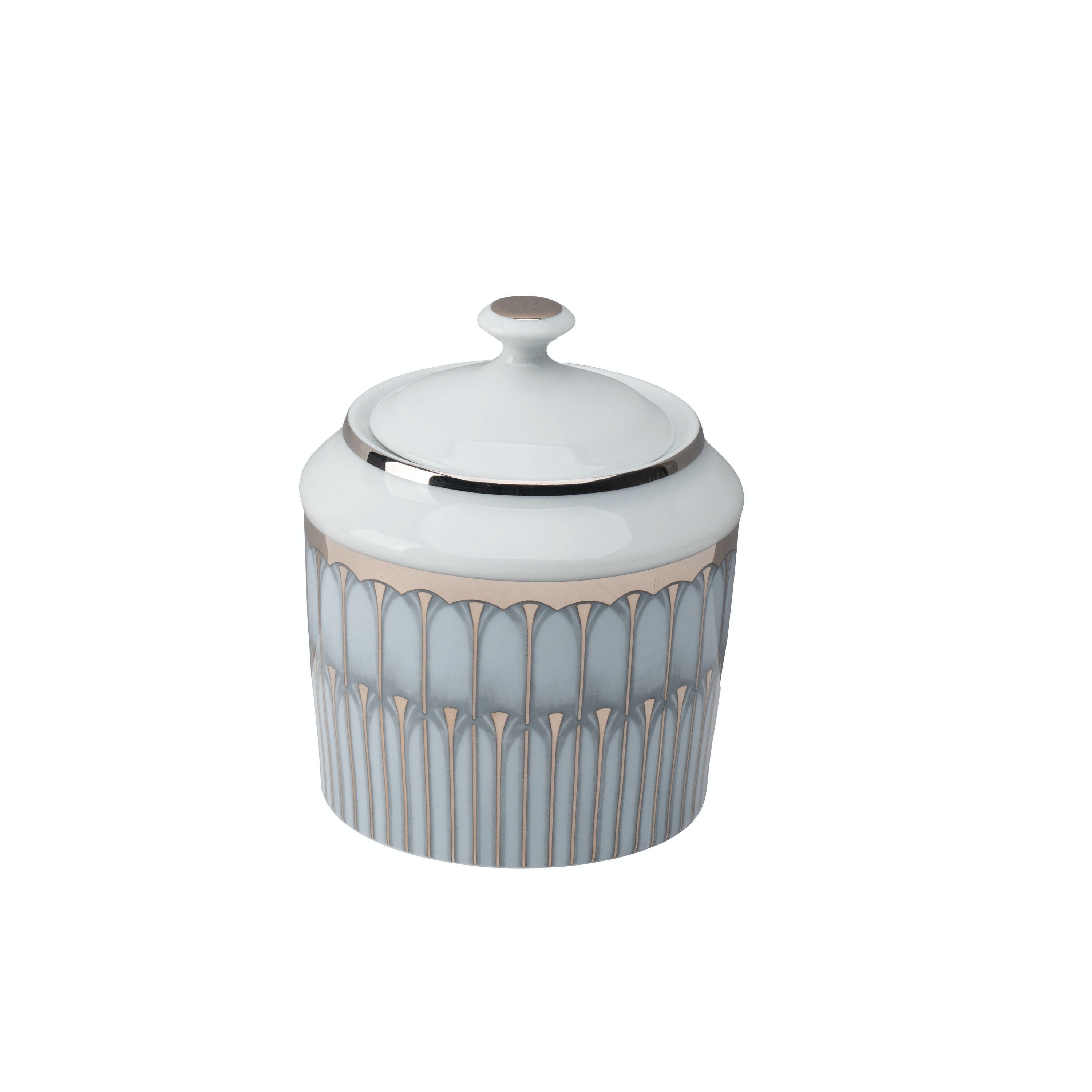 Arcades grey shiny platinum Round Sugar Bowl