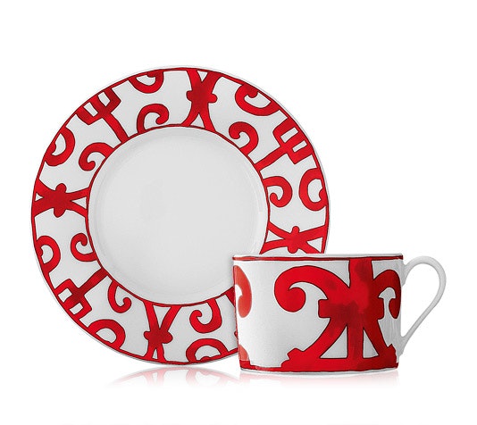 Hermes Balcon du Guadalquivir Red Breakfast Cup and Saucer – Mary