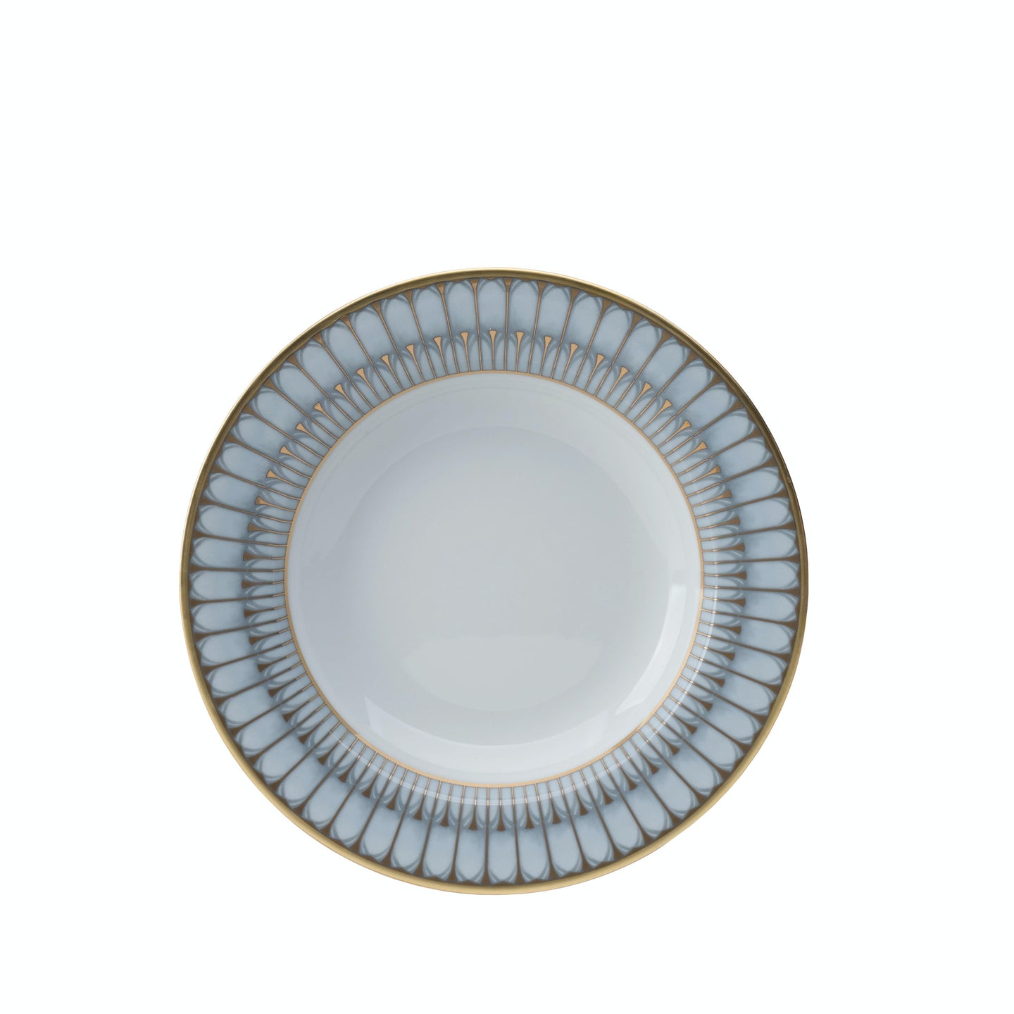 Philippe Deshoulieres Arcades grey & matte gold Rim Soup Plate