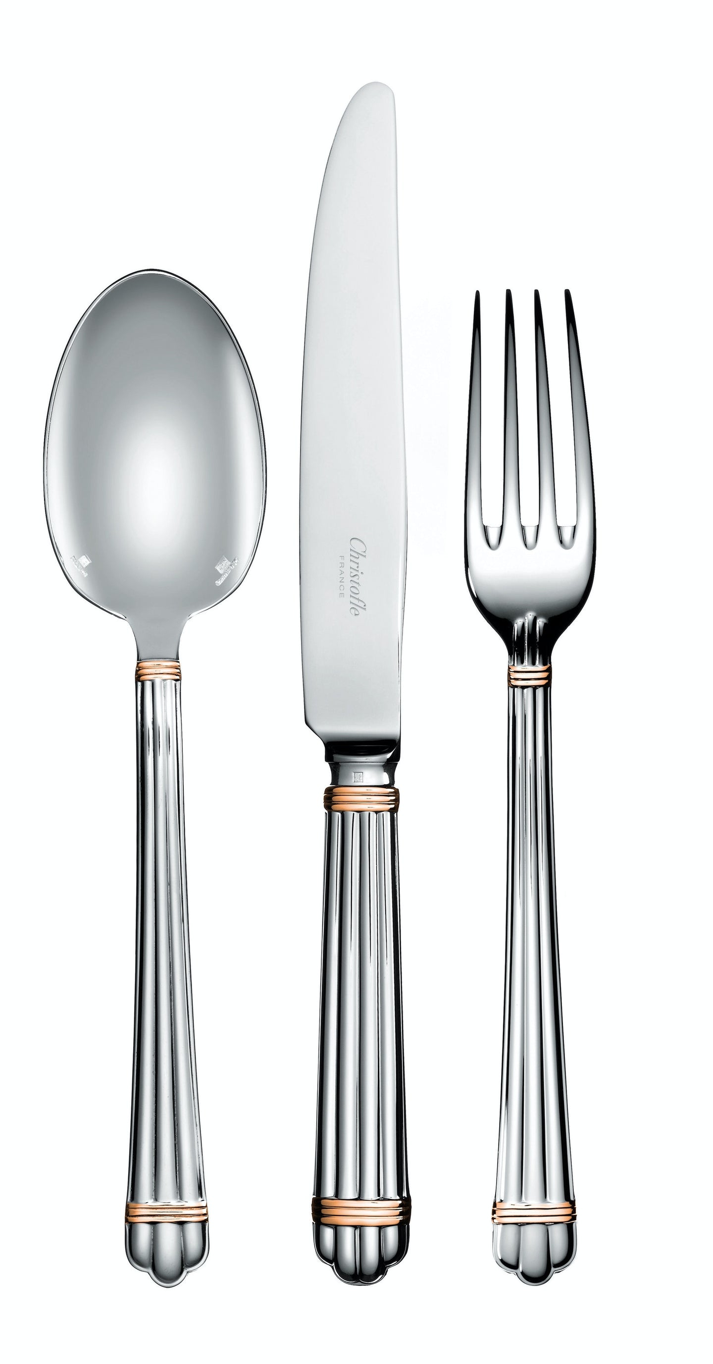 Christofle クリストフル ARIA アリア 7本 カトラリー セット Christofle Aria Silver plated- Gold Accent Dinner knife