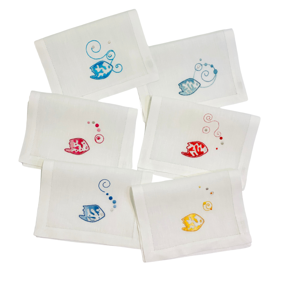 Bug embroidered cocktail napkins, set of 6 – Grace Harris Collection