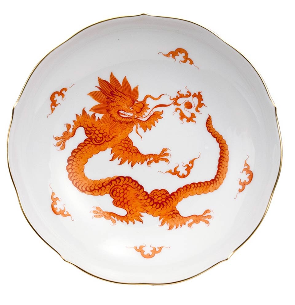 Meissen Ming dragon Red Neuer Ausschnitt Bread- and Butter