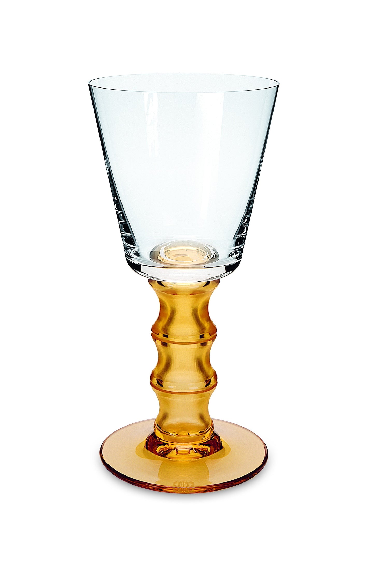 Tsingtau Clear / Amber Wine Glass - Stem Cut