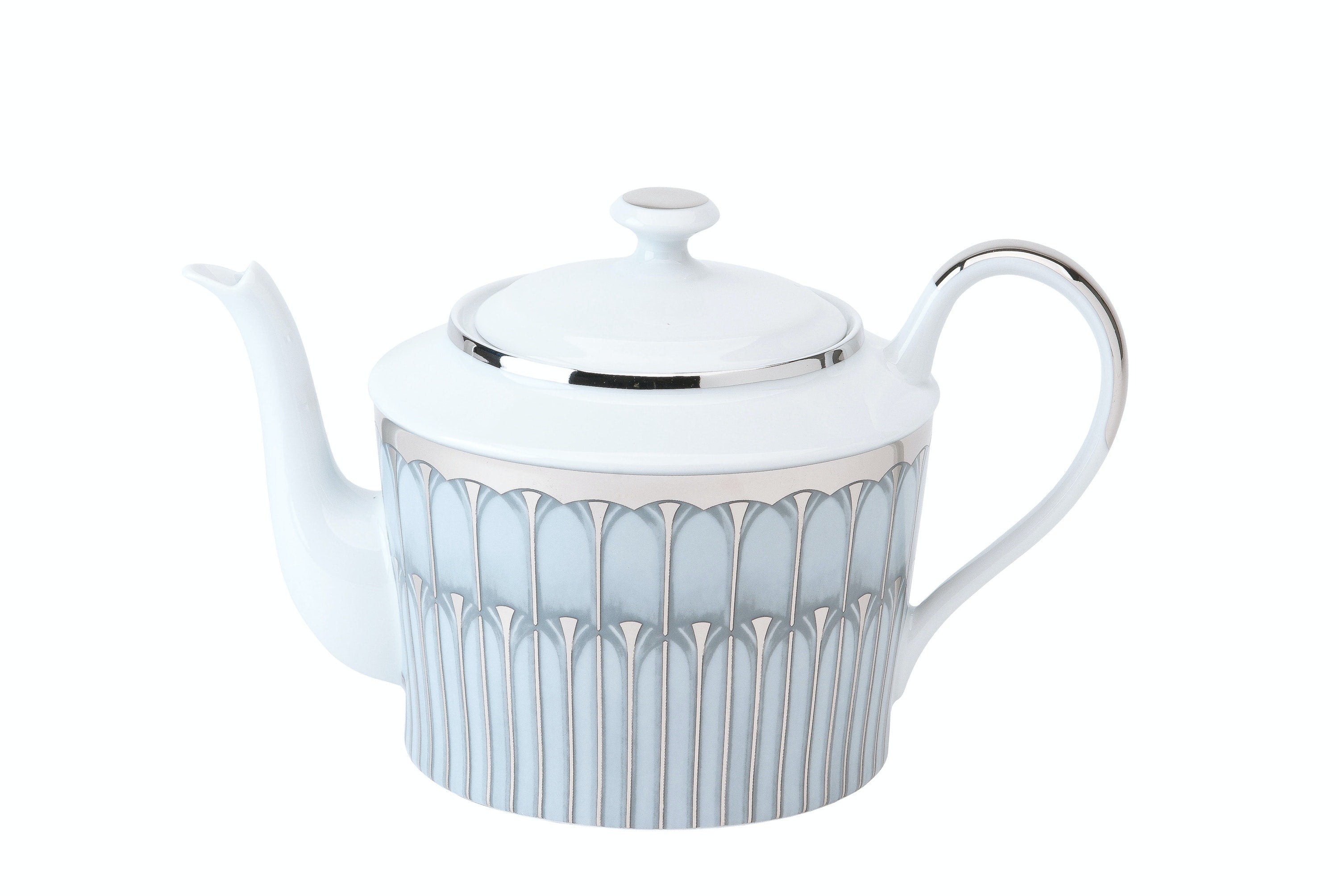 Arcades grey shiny platinum Round Tea Pot