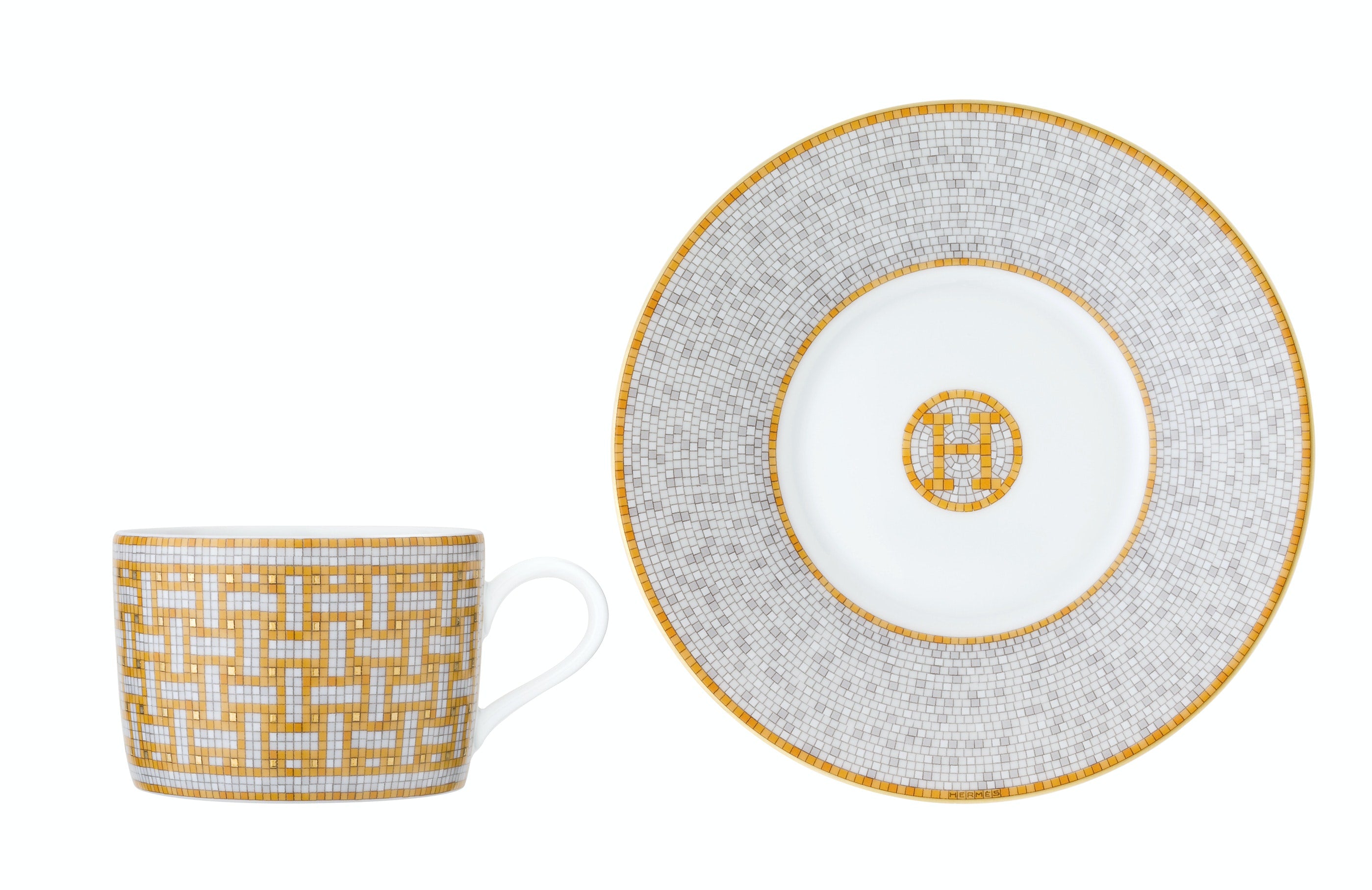Hermes Mosaique au 24 Gold Tea Cup and Saucer – Mary Mahoney