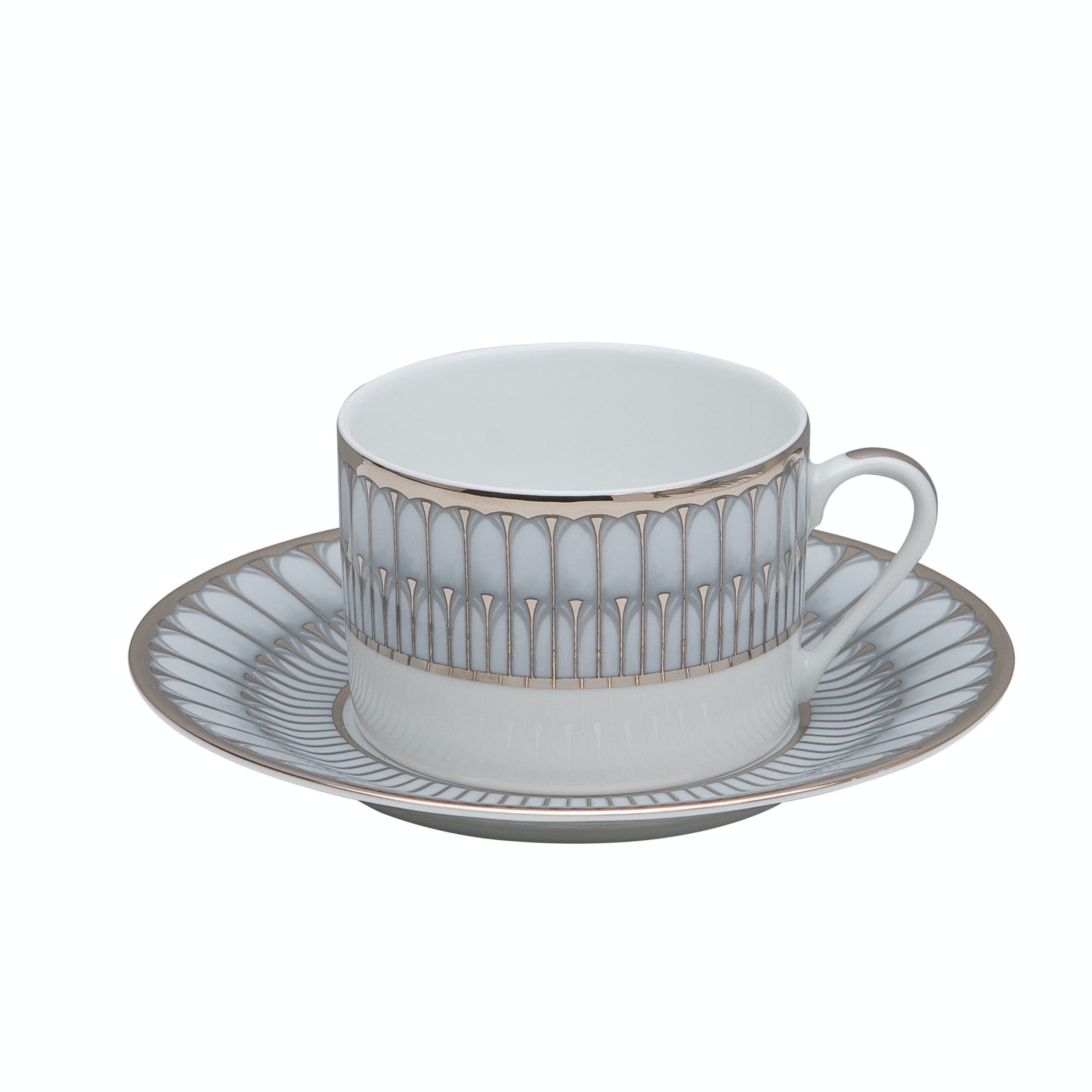 Arcades grey shiny platinum Tea Cup