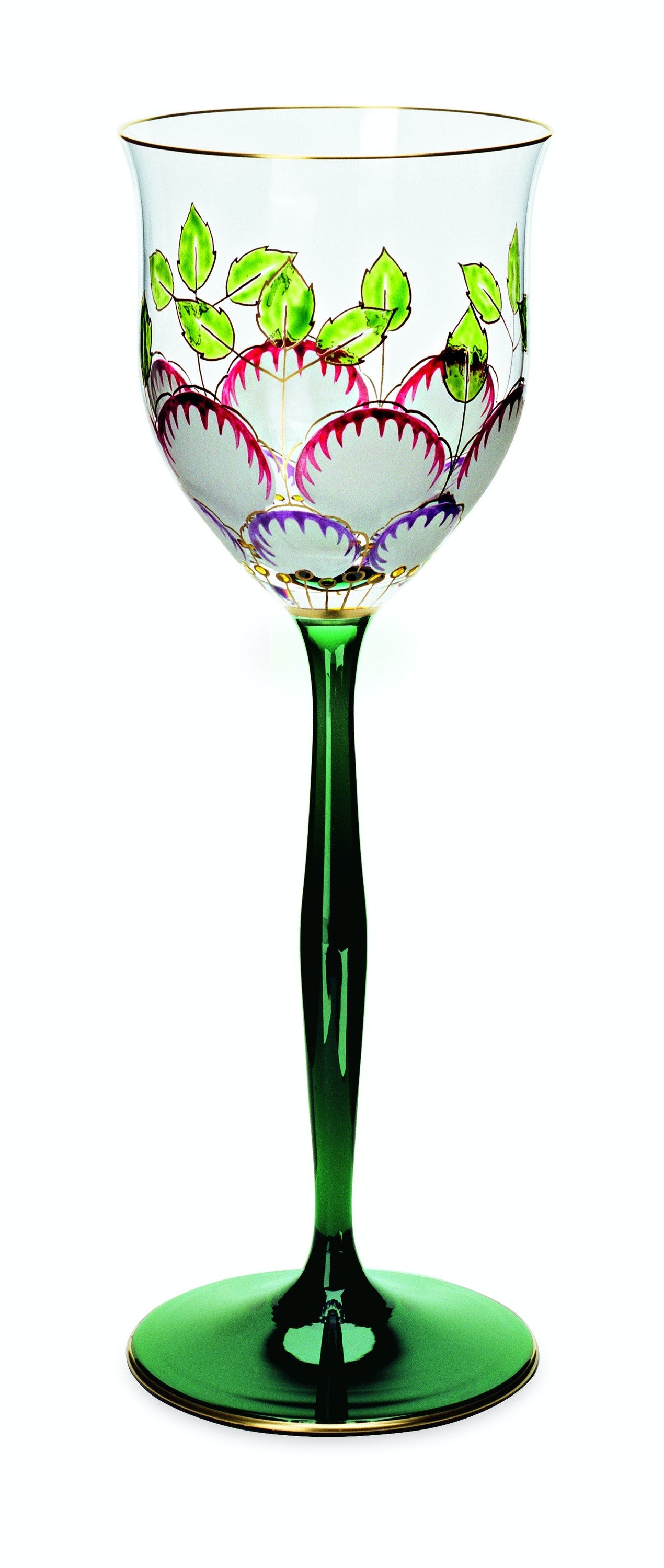 wine glass decoration Theresienthal Serenade Jugendstil Neu Wine Glass 9.7