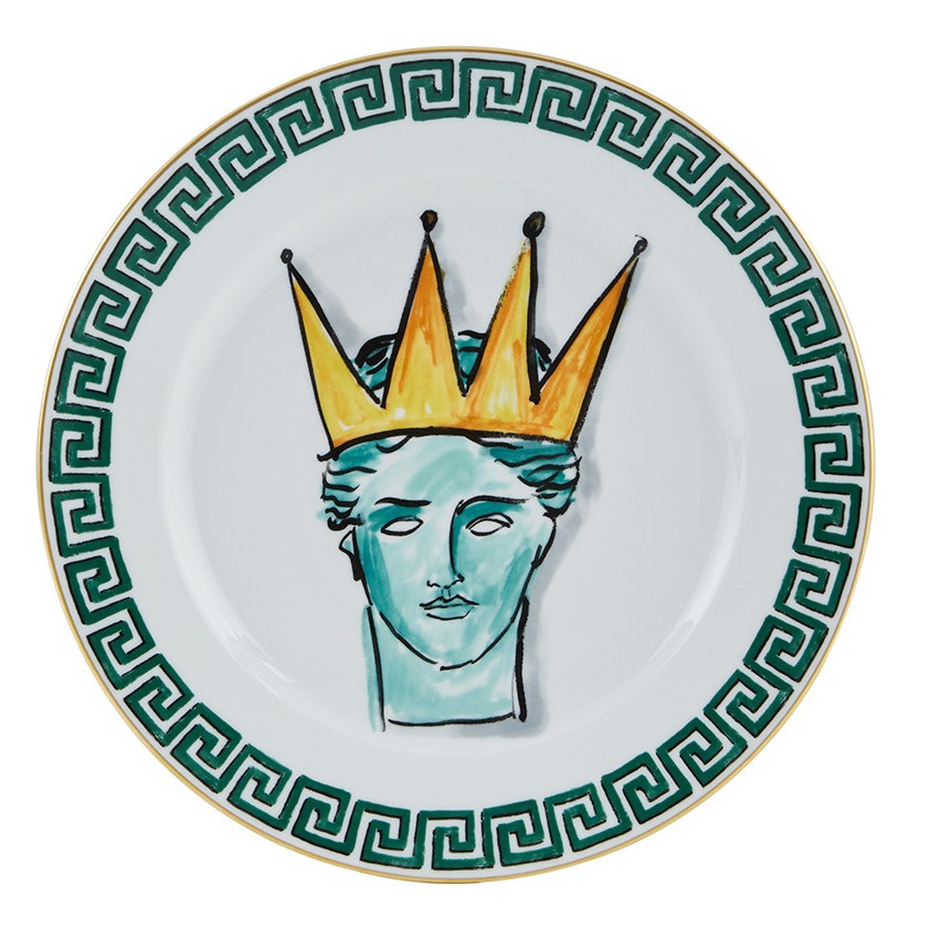 Il Viaggio Di Nettuno White White Flat Dinner Plate